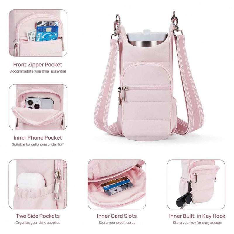 Practical smartphone bag with insulated cup holder Bowlift
