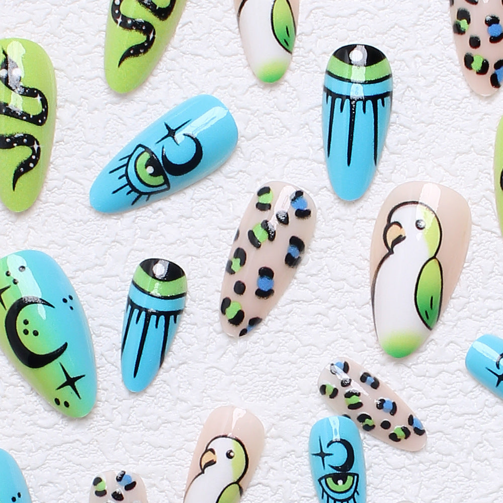 Artificial nail set with playful animal designs and eye-catching 3D designs Bowlift