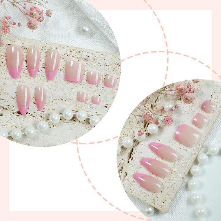 Premium Press-On Nail Set with Ombre Design Bowlift