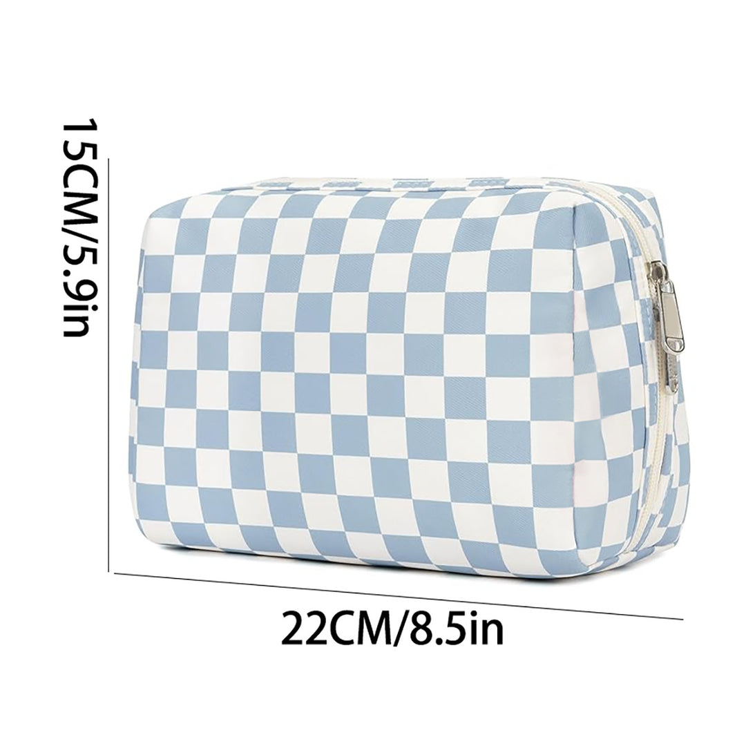 Stylish cosmetic bag with checked pattern Bowlift