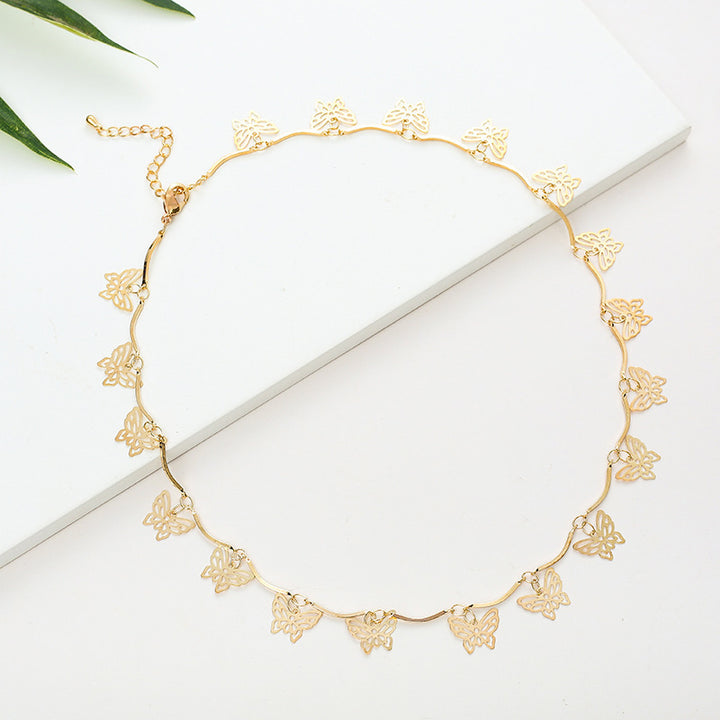 Butterfly Design Choker Necklace Bowlift