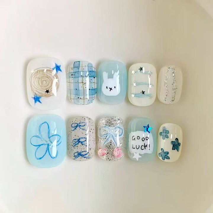 Creative Themed Press-On Nail Art Set Bowlift
