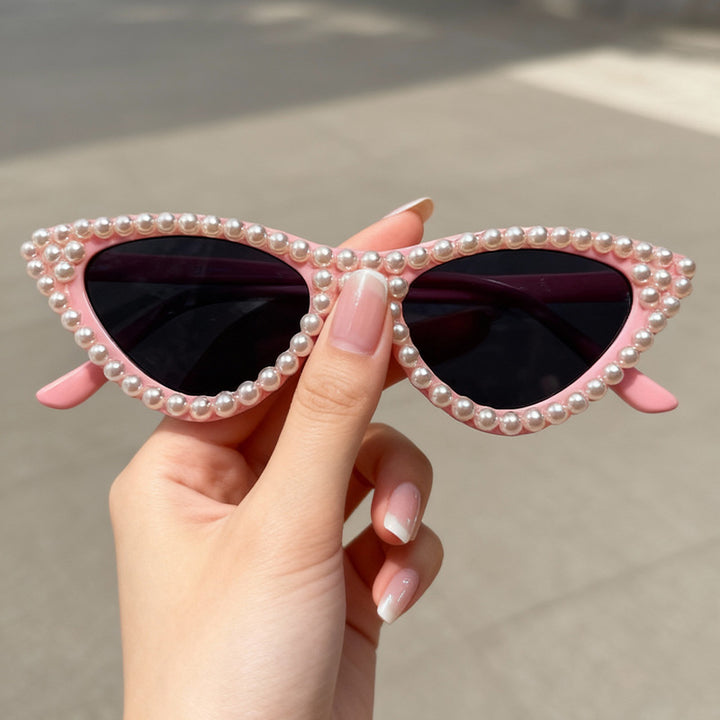 Pearl-Embellished Cat Eye Sunglasses Bowlift