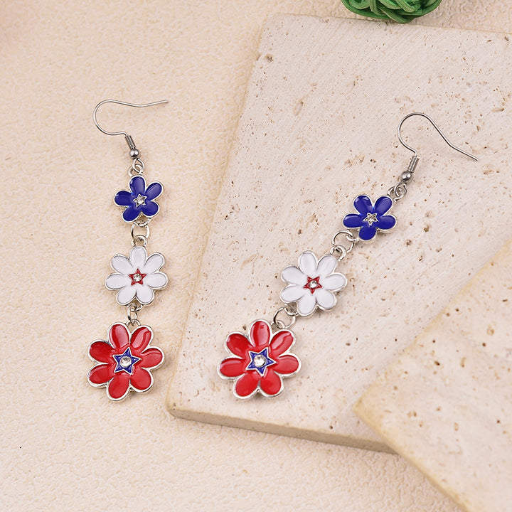 Women's delicate multi-tiered flower earrings made of enamel and stainless steel Bowlift