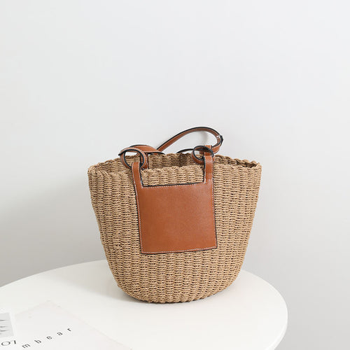 Basket bag with elegant leather detail Bowlift