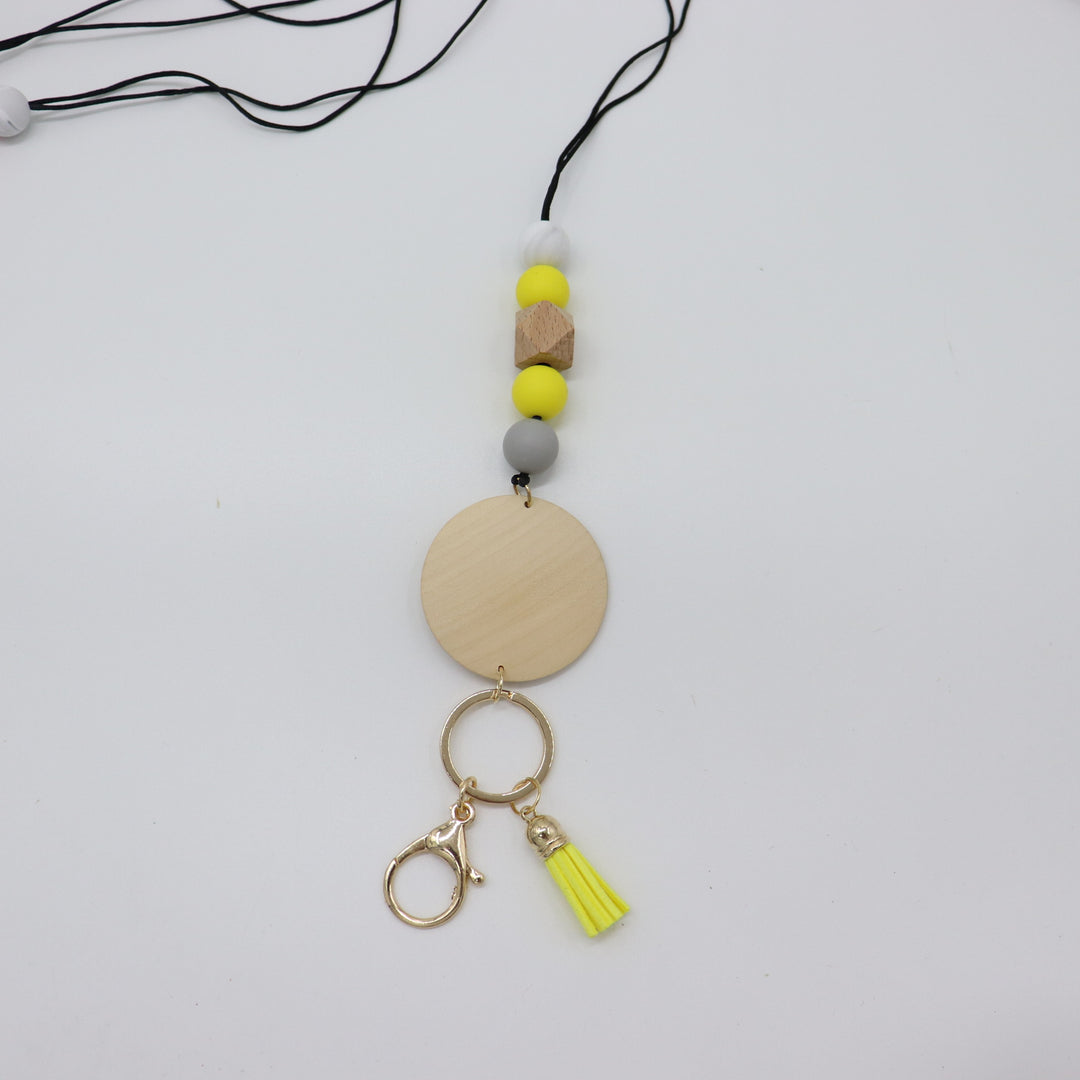 Beaded Keychain Lanyard with Decorative Tassel Bowlift