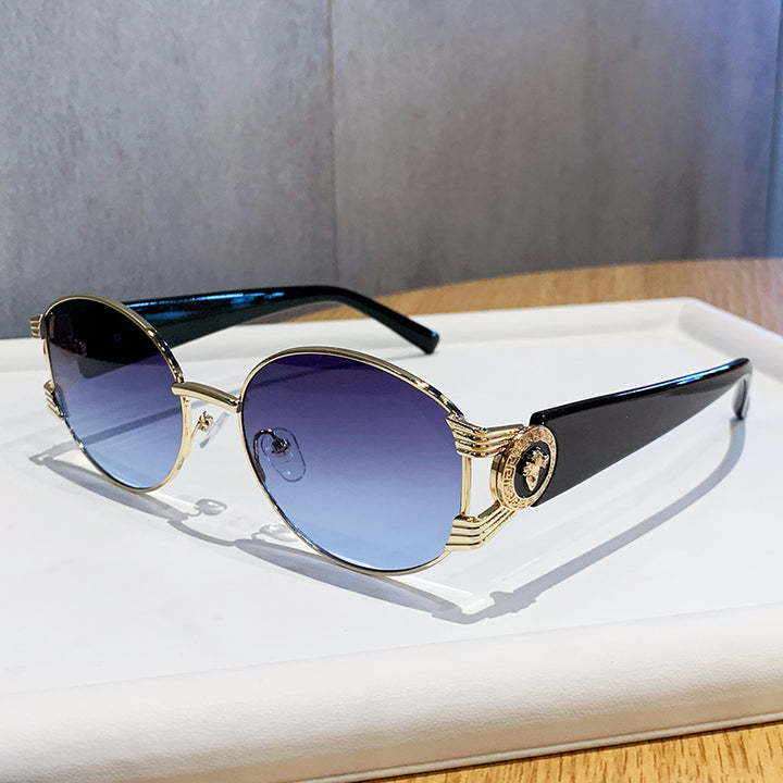 Ladies elegant sunglasses with luxurious metal frame and mirrored lenses Bowlift