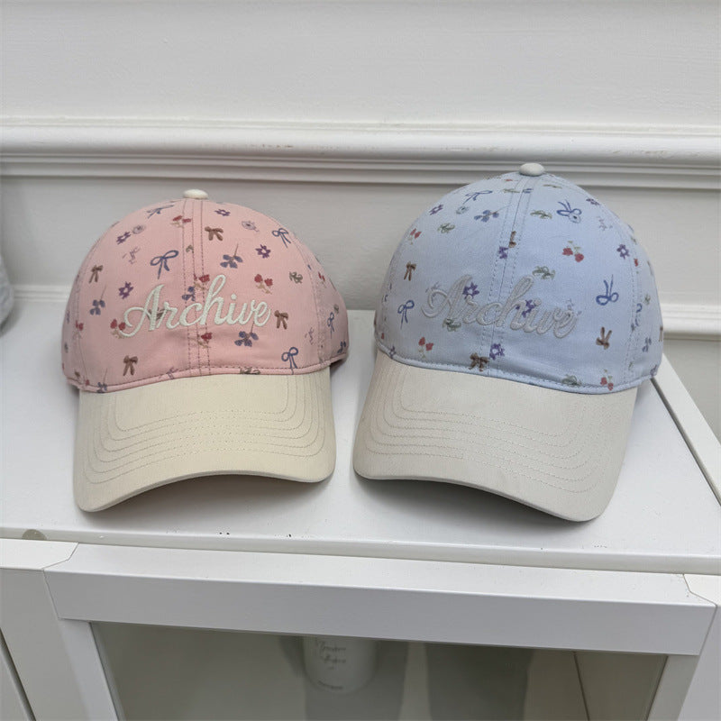 Women's Floral-Embroidered Baseball Cap Bowlift