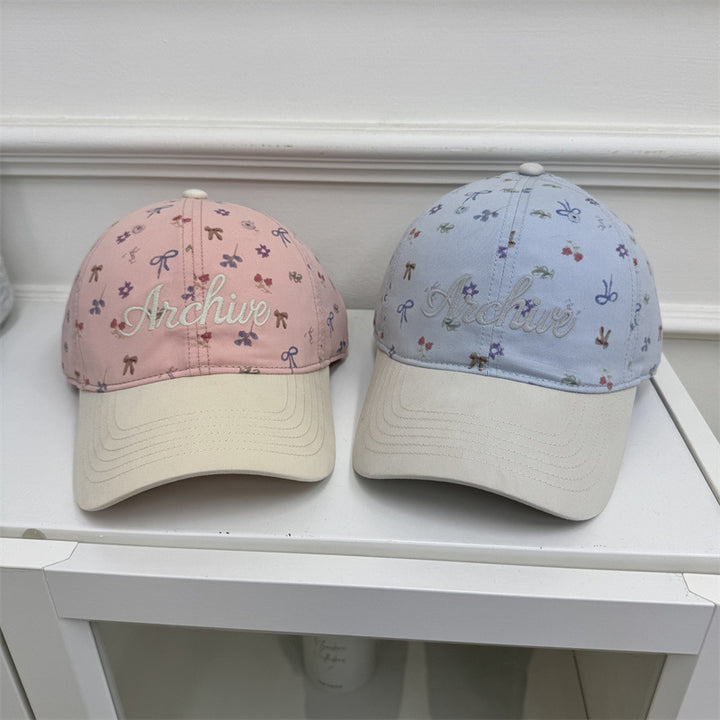 Women's Floral-Embroidered Baseball Cap Bowlift