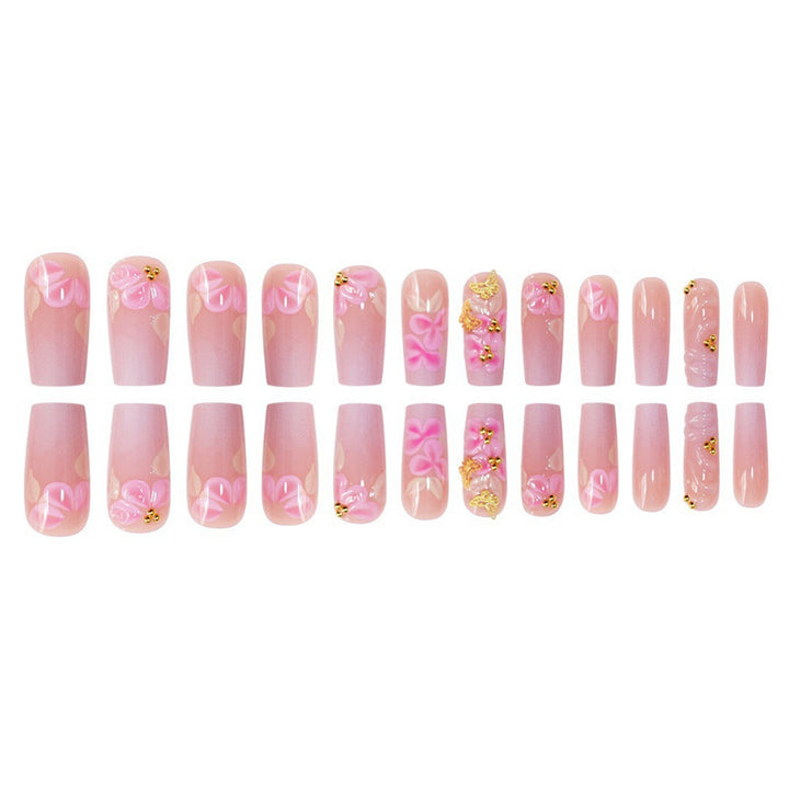 Floral Art Acrylic Press-On Nails Set Bowlift
