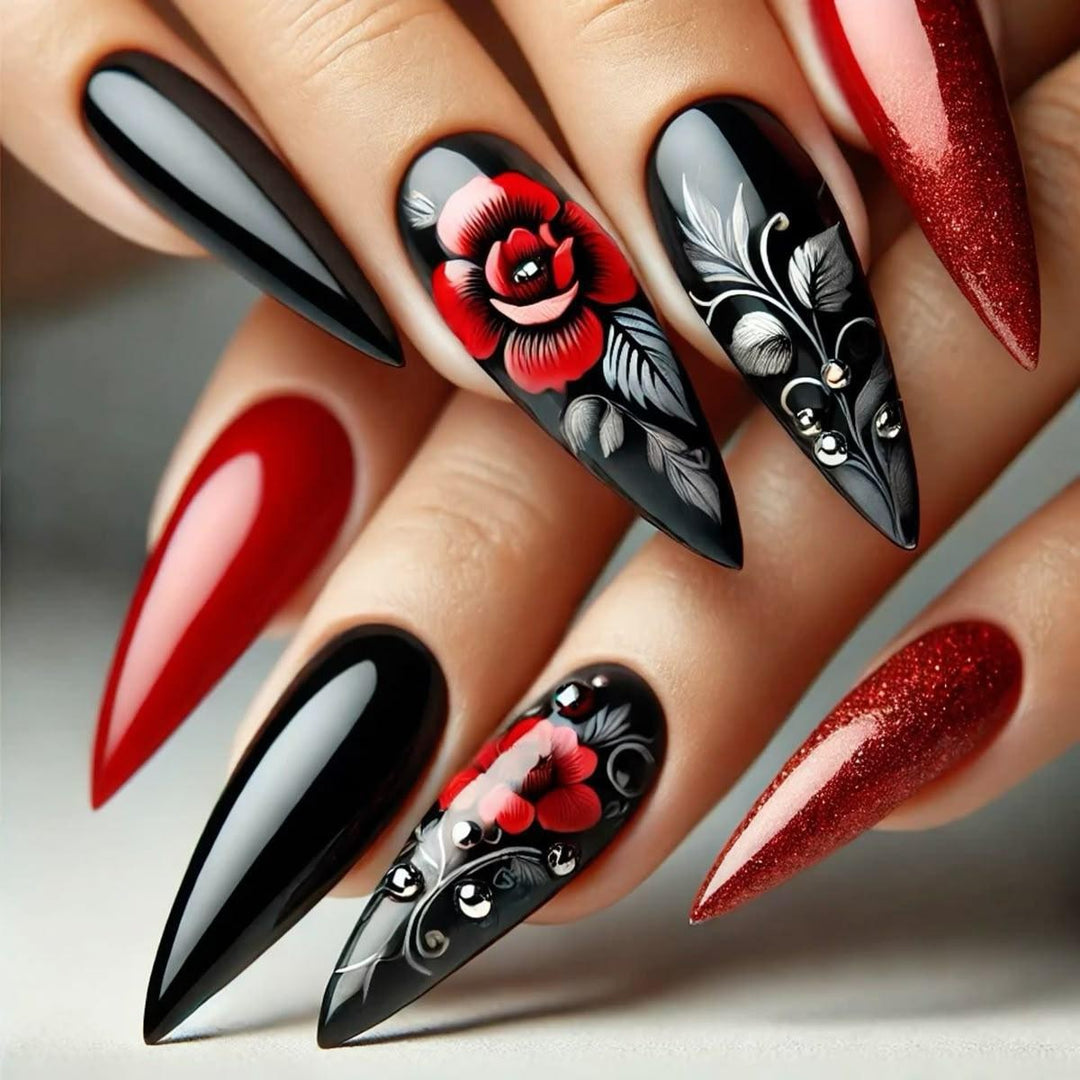 Artificial nails with Romantic Heart Design Bowlift