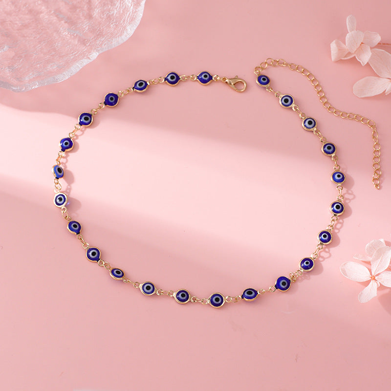 Decorative Evil Eye Charm Necklace Bowlift