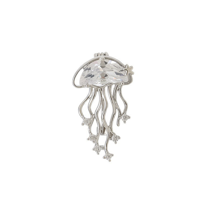 Elegant jellyfish brooch with sparkling crystals Bowlift