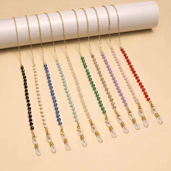 Decorative Stone-Accented Eyewear Chain Bowlift
