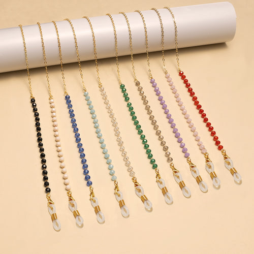 Decorative Stone-Accented Eyewear Chain Bowlift