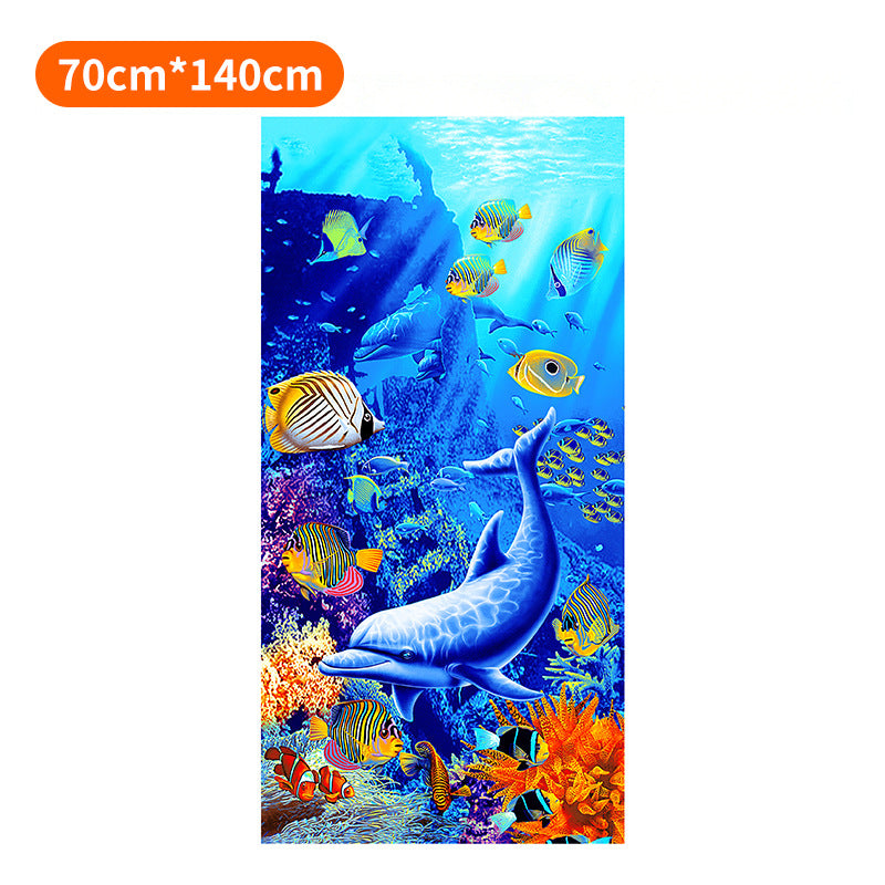 Beach towel with tropical flamingo pattern Bowlift