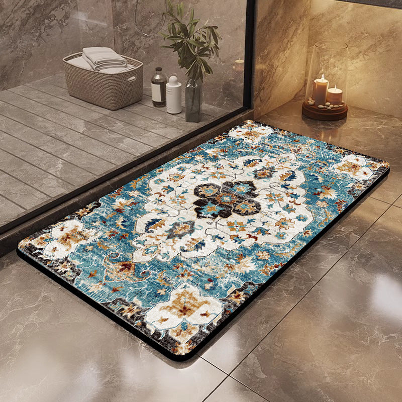 Floral Art Bathroom Mat Bowlift