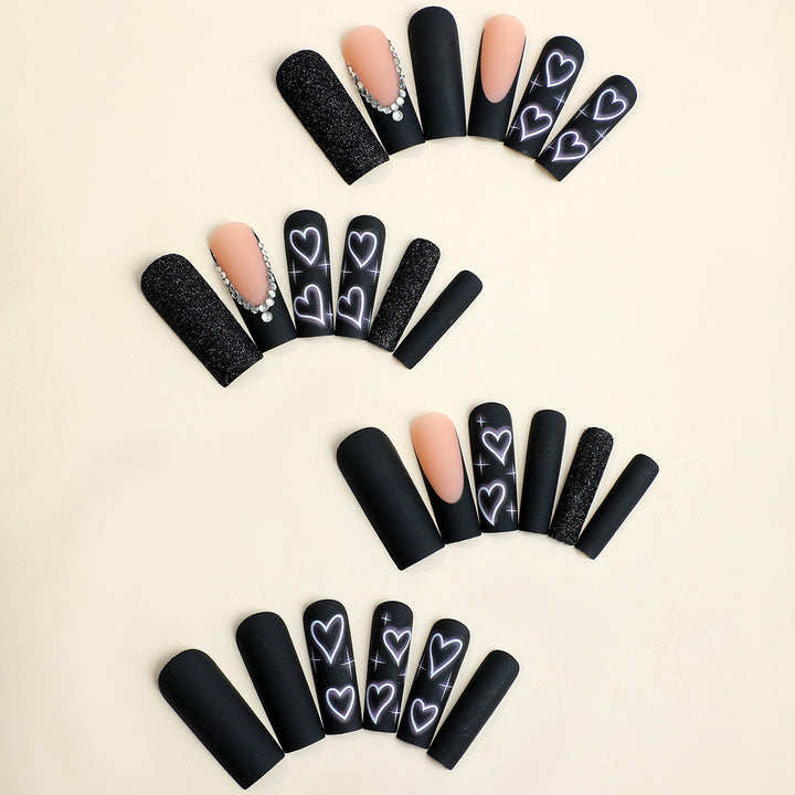 Artistic Heart-Themed Nail Enhancements Bowlift