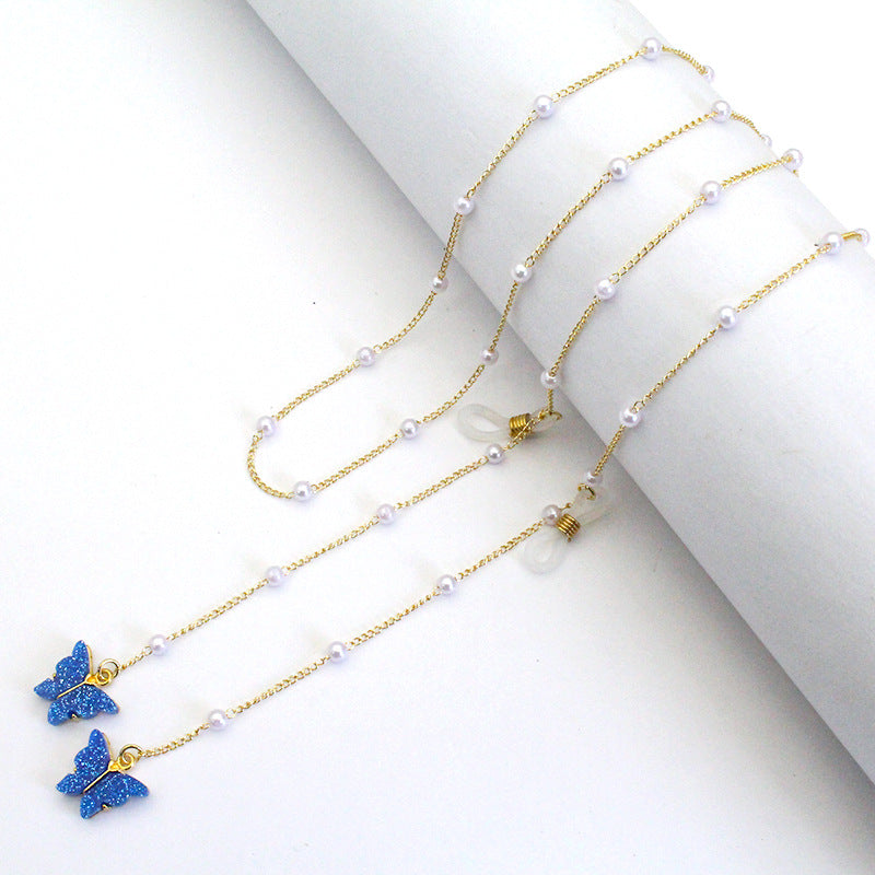 Butterfly-Embellished Eyewear Chain Bowlift