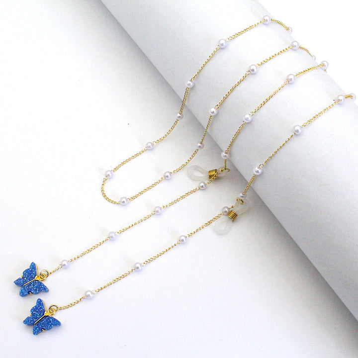 Butterfly-Embellished Eyewear Chain Bowlift