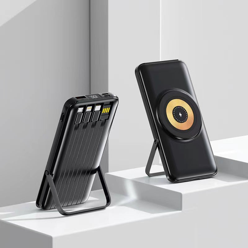 Multifunctional power bank with wireless charger and integrated stand Bowlift