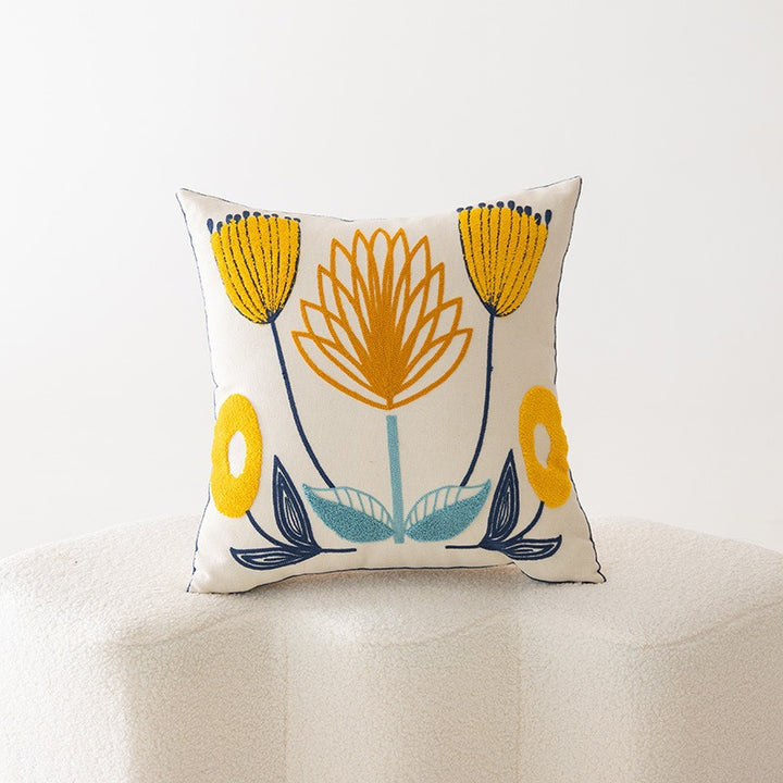 Floral Embroidered Cushion