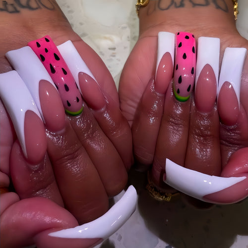 Watermelon-Inspired Press-On Nail Set Bowlift
