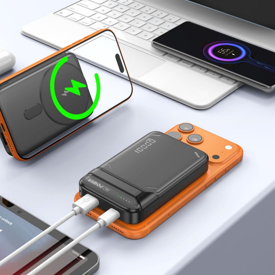 Wireless power bank with inductive fast charger and smart charging indicator Bowlift