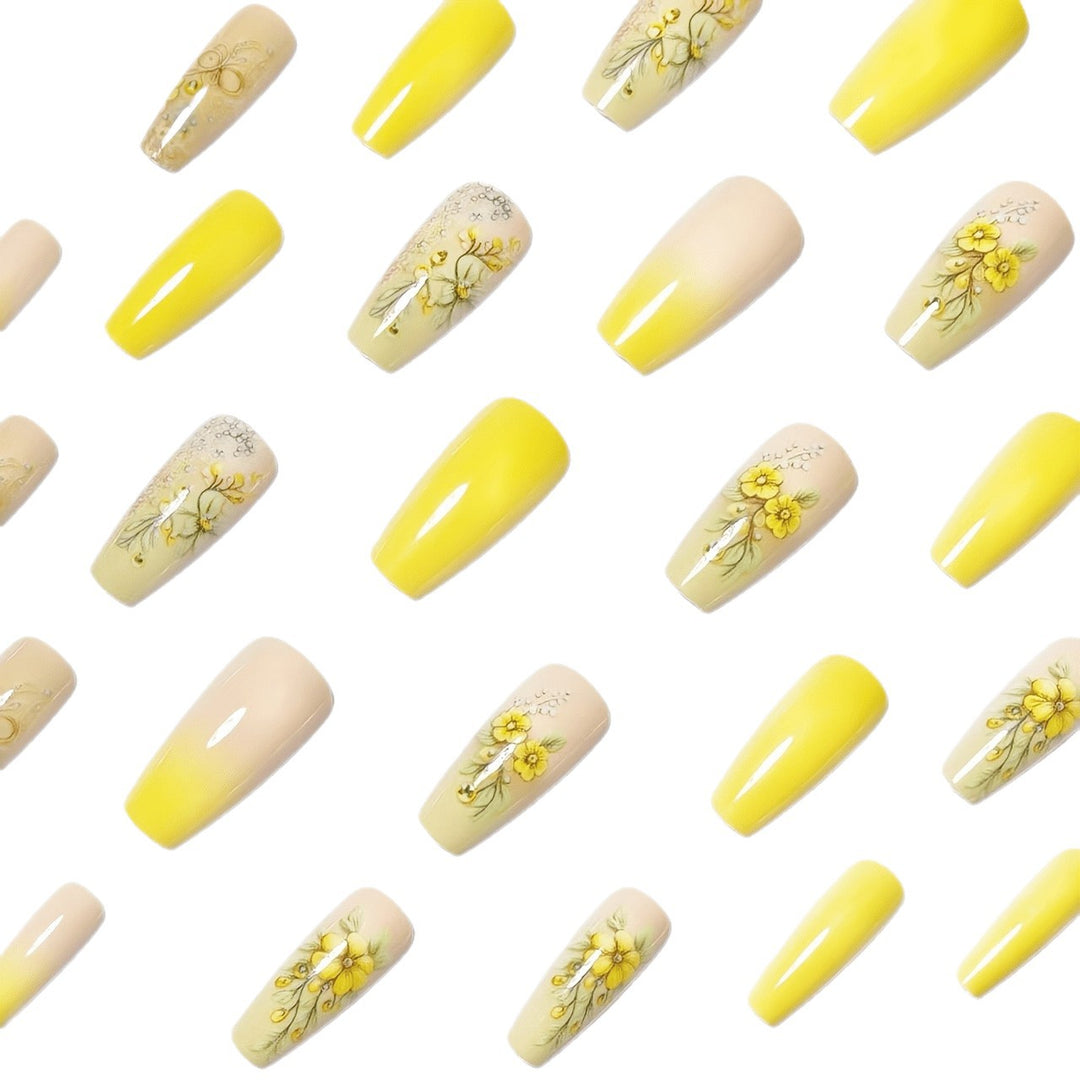 Decorative Floral Acrylic Nail Art Bowlift