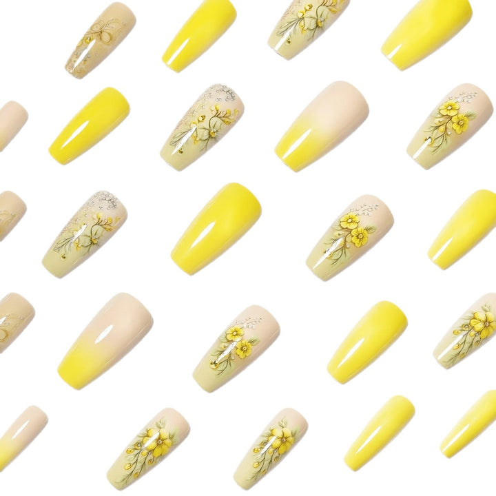 Decorative Floral Acrylic Nail Art Bowlift