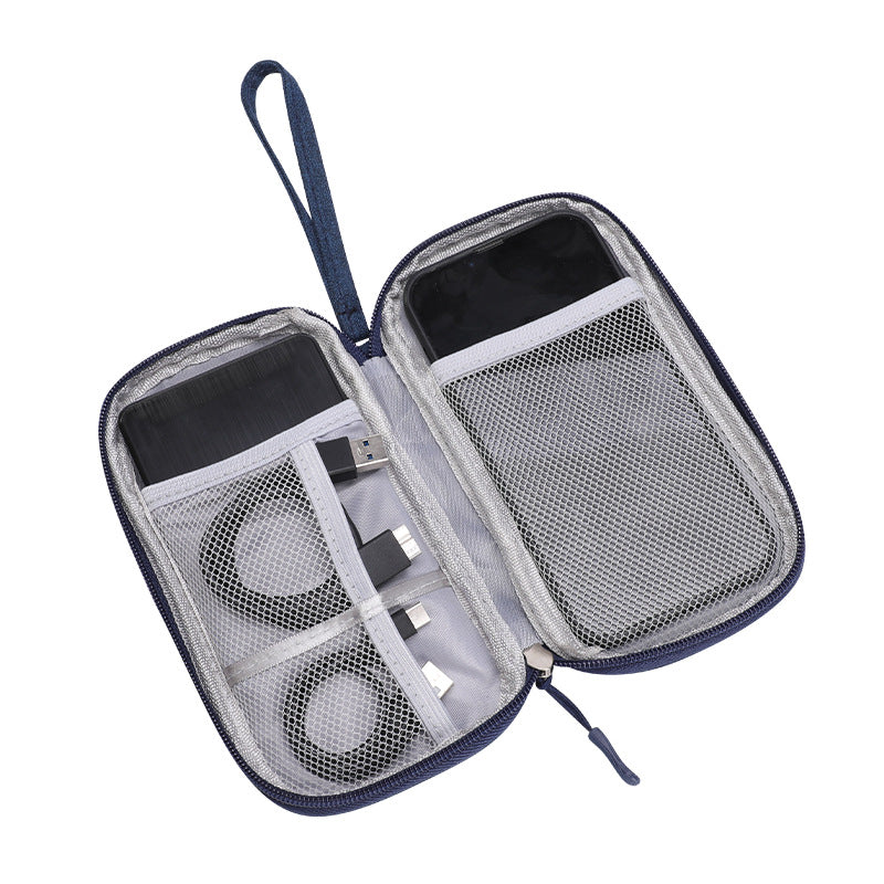 Tech Accessory Organizer Pouch with Mesh Compartments and Elastic Cable Loops Bowlift