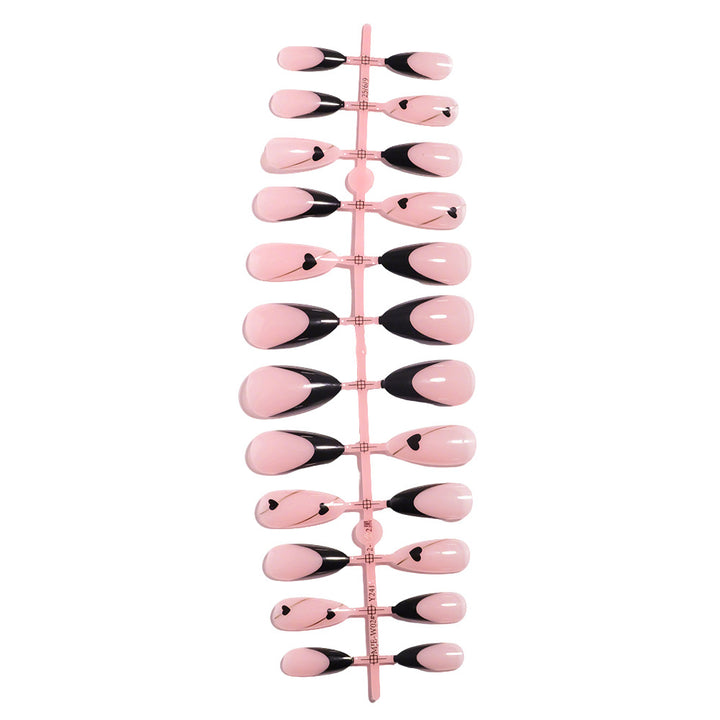 Elegant Heart-Accented Press-On Nail Set Bowlift