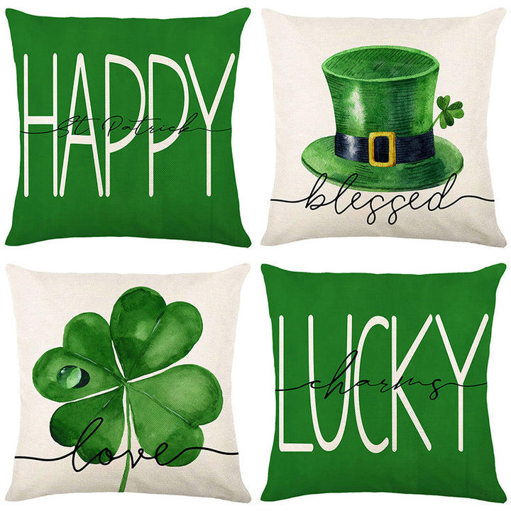 Square Decorative Plaid Linen Cushion Cover