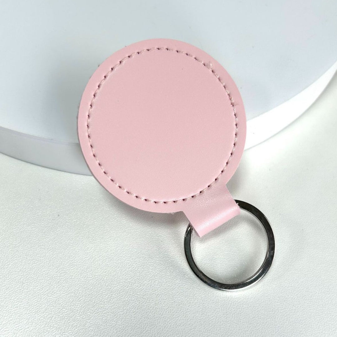 Premium Leather Round Keychain Bowlift