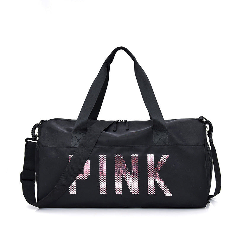 Multifunctional Sports Bag with Shiny Sequin Design Bowlift