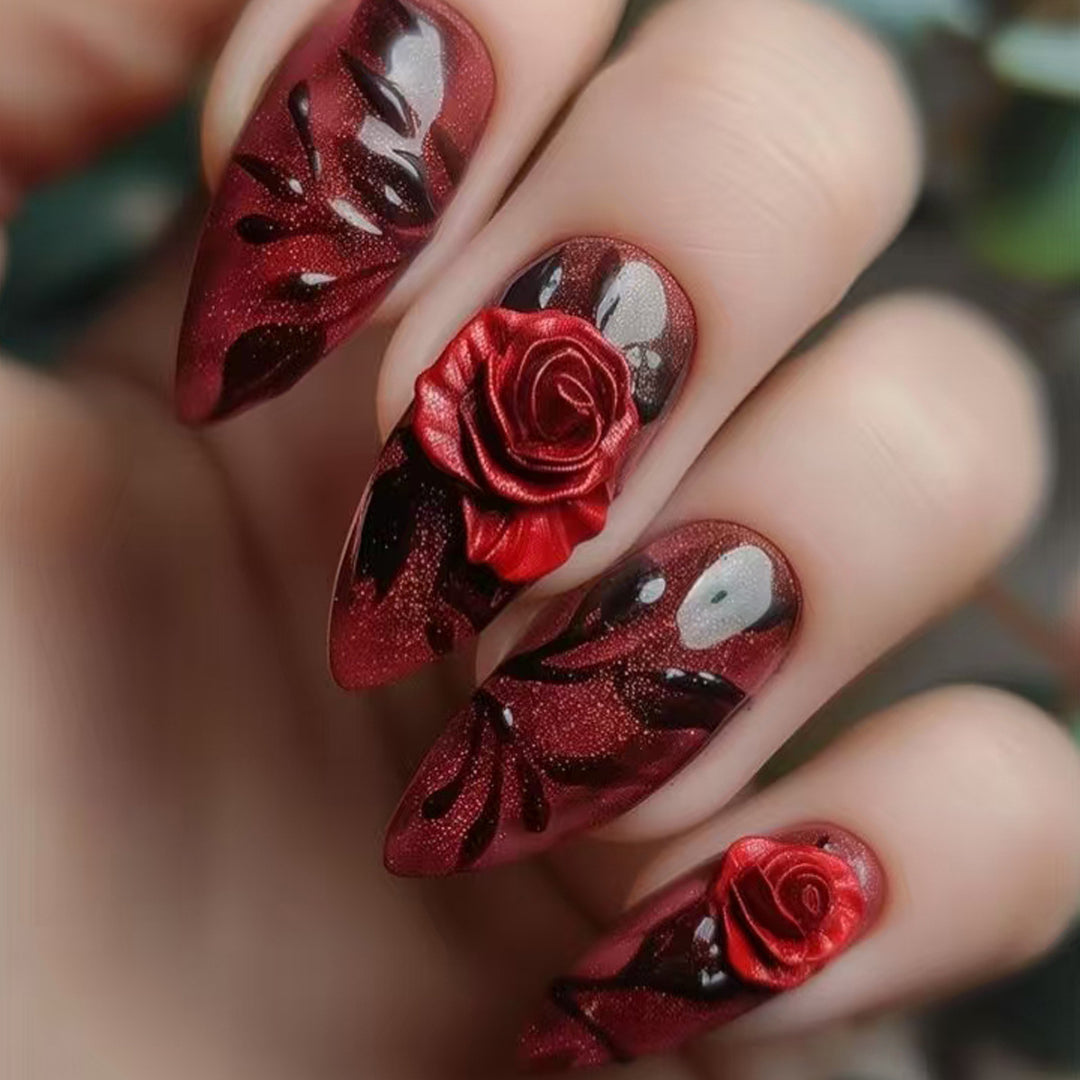 Elegant Floral Design Nail Art Bowlift