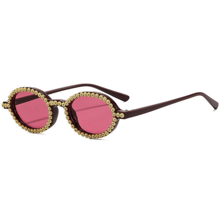 Ladies fashionable sunglasses with floral crystal frame Bowlift