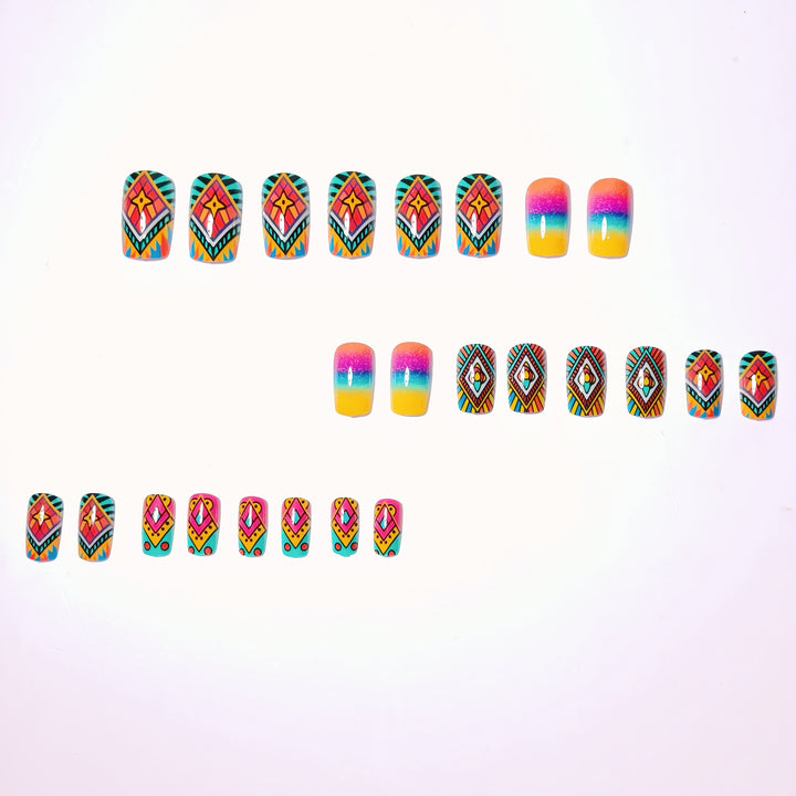 Creative Artistic Nails with Geometric Pattern Bowlift