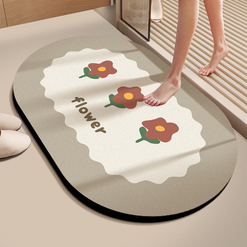 Absorbent Bathroom Floor Mat Bowlift