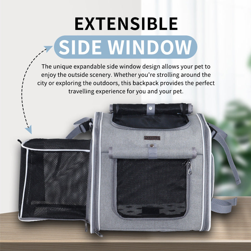 ventilated collapsible pet carrier backpack with reinforced frame Bowlift