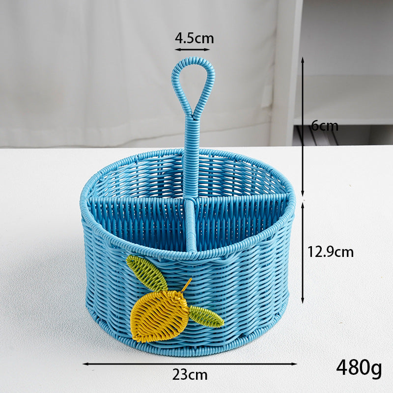 Handcrafted Woven Storage Basket with Handle Bowlift