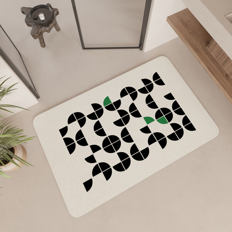 Modern Geometric Patterned Bath Mat Bowlift