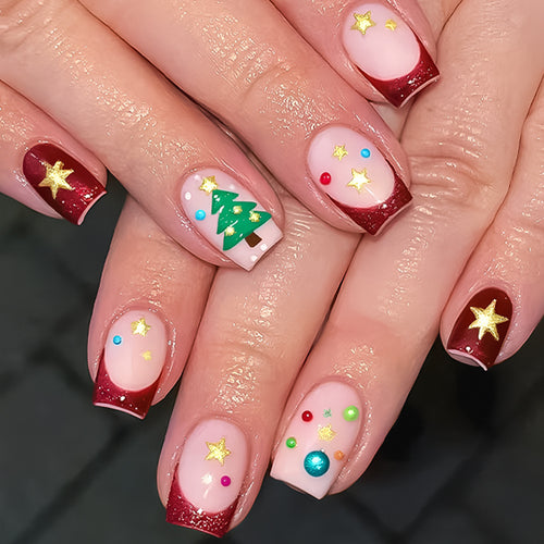 Festive Holiday-Themed Gel Nail Art Set Bowlift