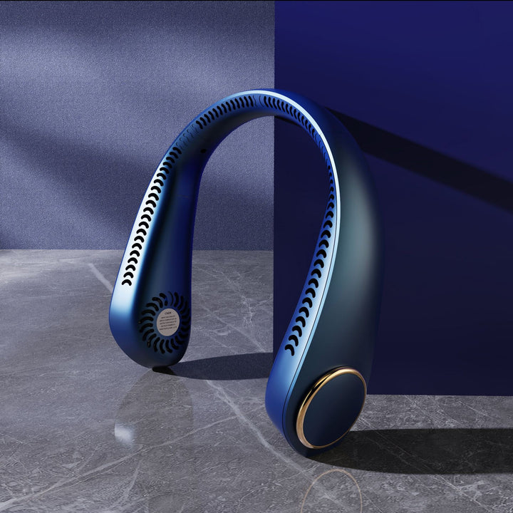 Cooling wearable bladeless neck fan with brushless motor adjustable tri-speed AR airflow Bowlift