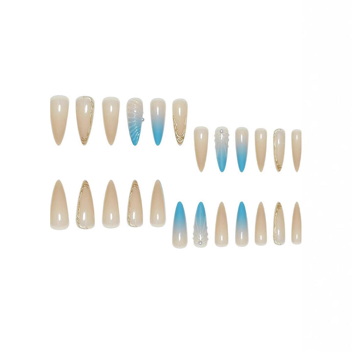 Artistic Shell-Design Nail Extensions Bowlift