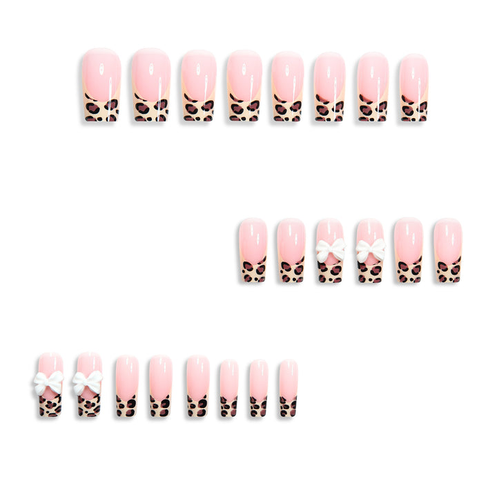Artistic Leopard Print Press-On Nail Design Bowlift