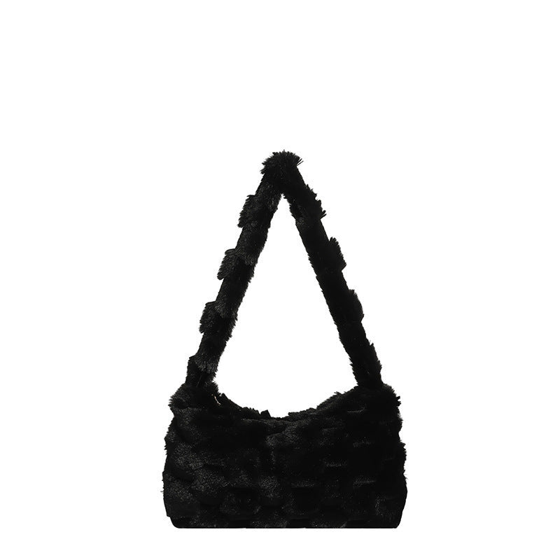 Cozy Textured Plush Handbag Bowlift