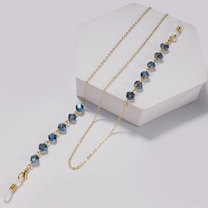 Elegant Crystal Beaded Glasses Chain Bowlift
