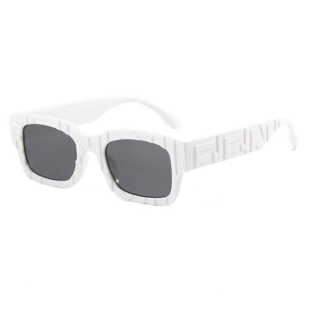 Women's fashionable square sunglasses with textured frame and UV protection Bowlift