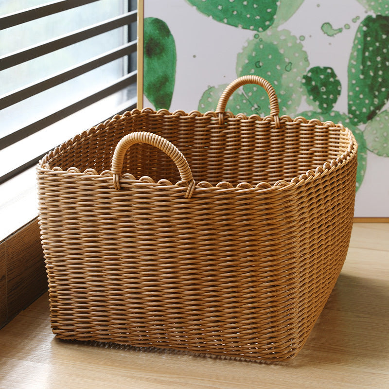 Unisex Braided Storage Basket with Practical Handle Bowlift